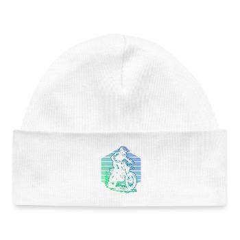 Conception de motocross pleine de caractère - Bonnet bébé bio - blanc - Devant