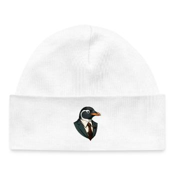 Business - Penguin - Baby Organic Beanie - white - Front