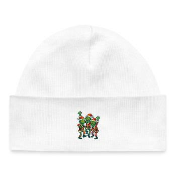 Zombies de Noël Rigolos en Bonnet de Santa - Bonnet bébé bio - blanc - Devant