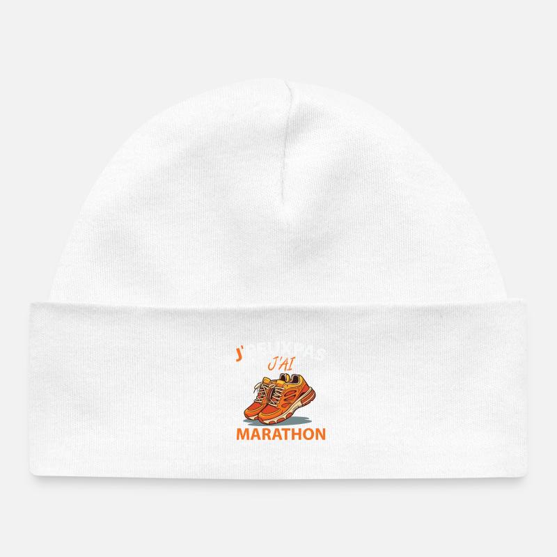 Je peux pas J'ai Marathon - Bonnet bébé bio - blanc