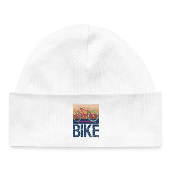 Vélo rétro vintage - Bonnet bébé bio - blanc - Devant