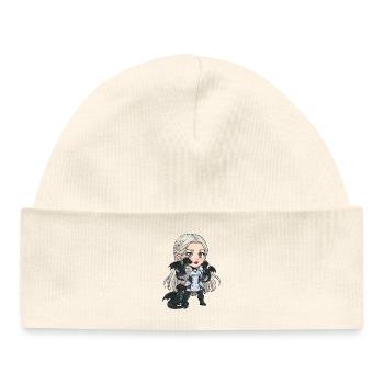 Cosplay de dragon chevalière Chibi - Bonnet bébé bio - blanc - Devant