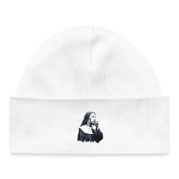 Rebellious Nun – Street Art Black White - Baby Organic Beanie - white - Front