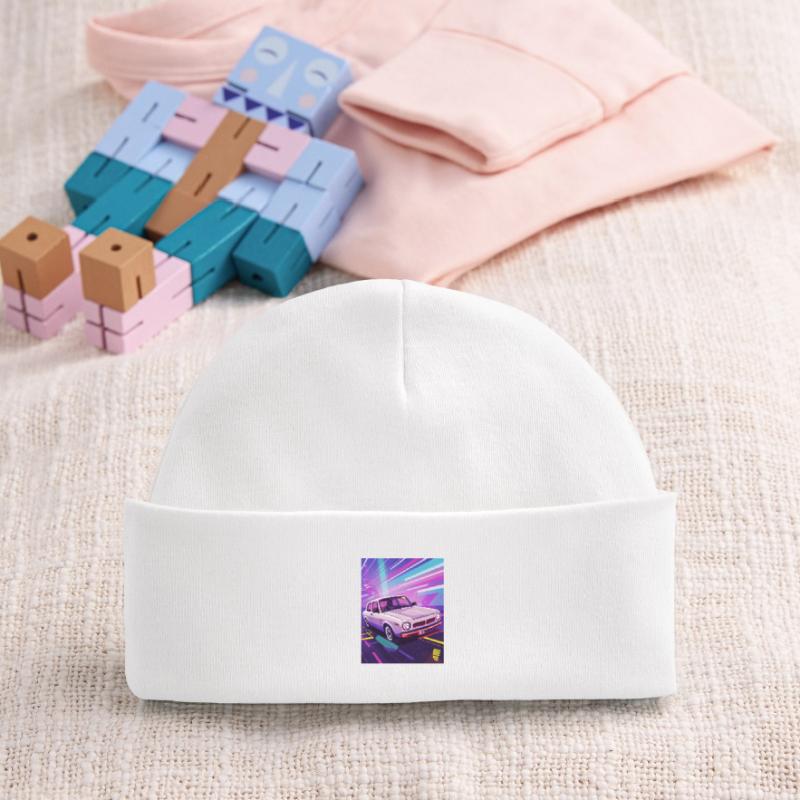 Synthwave Auto in stile retrò Cappellino neonato bio