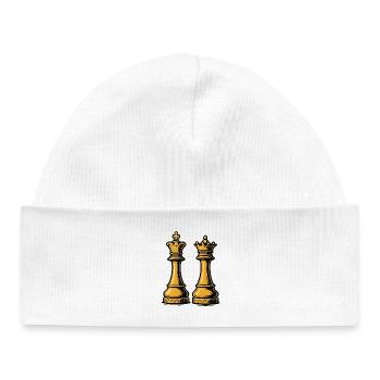 King Queen Chess - Baby Organic Beanie - white - Front