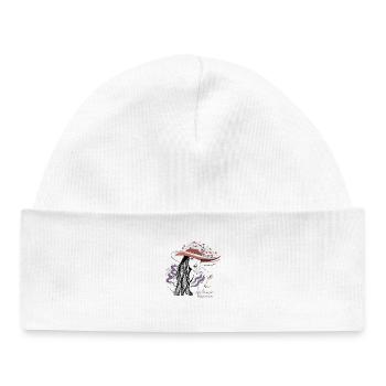 Déclaration de Dame élégante au chapeau Noir-Violet - Bonnet bébé bio - blanc - Devant