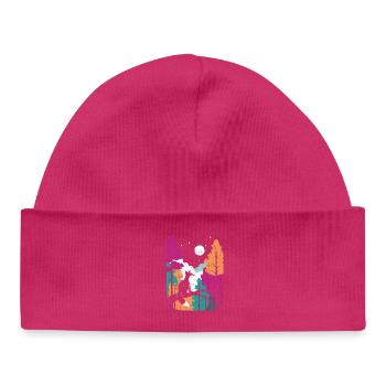 Mondwolf im farbenfrohen Waldfuchs - Baby Organic Mütze - hot Pink - Vorne