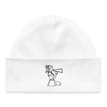 Dessin de pom-pom girl - Bonnet bébé bio - blanc - Devant