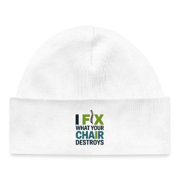 Chiropractor I Fix What Your Chair Destroys Pro  - Baby Organic Beanie - white - Front