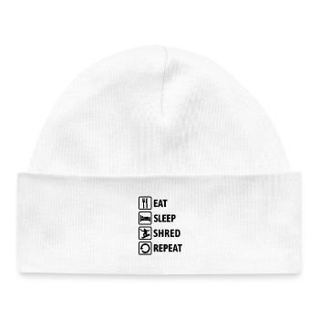 Eat Sleep Shred Repeat - Snowboarding - Baby Organic Beanie - white - Front
