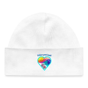 Cerveau et cœur - Bonnet bébé bio - blanc - Devant