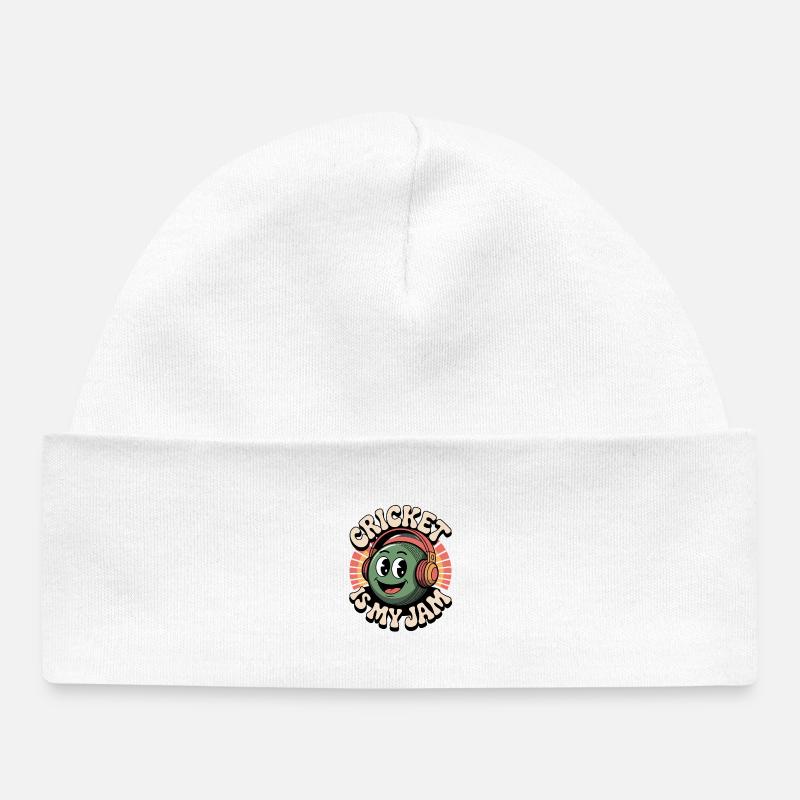 Drôle de cricket : Jeu de cricket vintage - Bonnet bébé bio - blanc
