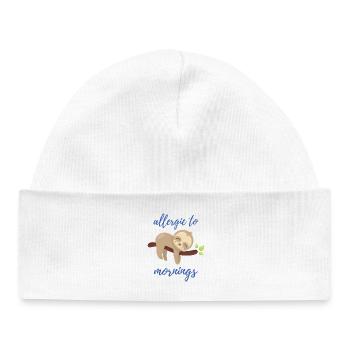 Allergic to Mornings - Baby Organic Beanie - white - Front