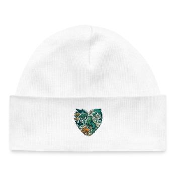 Chemise en forme de cœur d’animaux marins, motif d’amoureux - Bonnet bébé bio - blanc - Devant