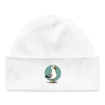 Naughty Seagull Funny Coastal Child Maritime - Baby Organic Beanie - white - Front