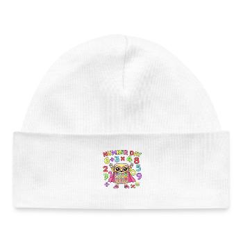 Colorful Calculator Mascot with Numbers - Baby Organic Beanie - white - Front