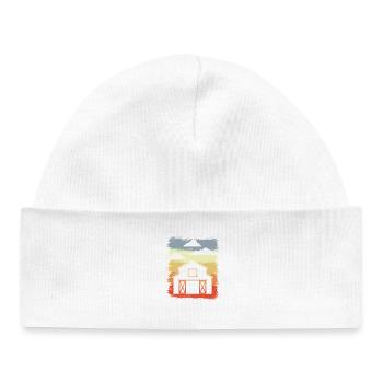 Retro Barn - Baby Organic Beanie - white - Front