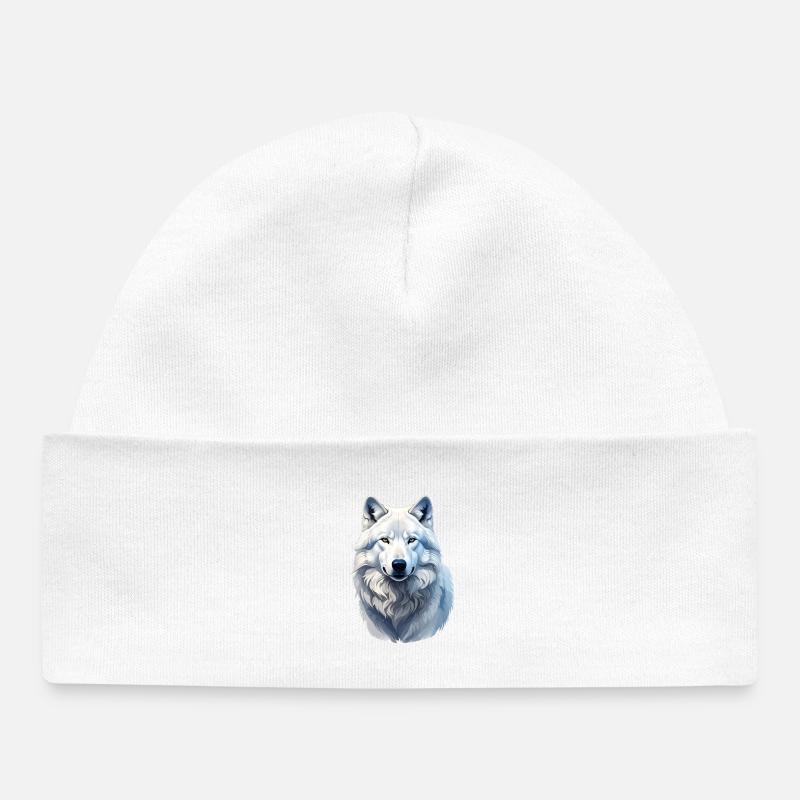 Loup arctique - Bonnet bébé bio - blanc