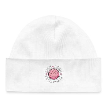 Live Love Volleyball - Pink Love Design - Baby Organic Beanie - white - Front