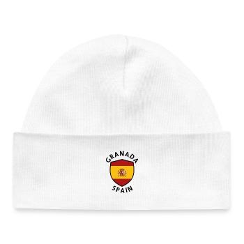 Granada Spain Shield - Baby Organic Beanie - white - Front