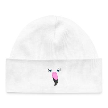 Flamant rose Kawaii Rose DIY Bird Custome - Bonnet bébé bio - blanc - Devant