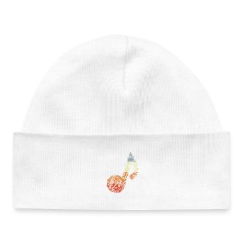 French Horn Sketch Vintage Look - Baby Organic Beanie - white - Front