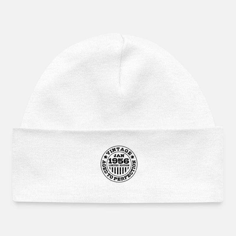 Janvier 1956 | Vieilli à la perfection | Anniversaire - Bonnet bébé bio - blanc