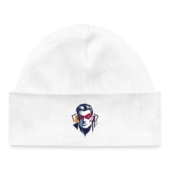 Hero Portrait Red Mask Comic Superhero Character - Baby Organic Beanie - white - Front