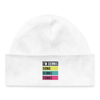 I’m Dennis Doing Dennis Things Retro Colors - Baby Organic Beanie - white - Front