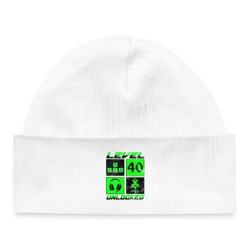 40th Birthday Level 40 Unlocked 40 Years Gamer - Baby Organic Beanie - white - Front
