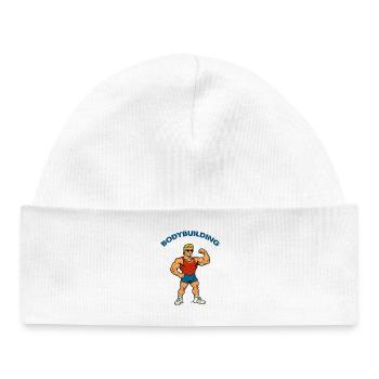 Dessin animé de gymnase de culturisme - Bonnet bébé bio - blanc - Devant
