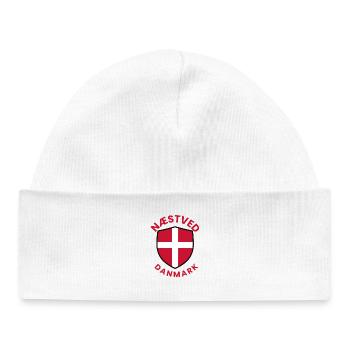 Nästved Denmark Flag Shield - Baby Organic Beanie - white - Front
