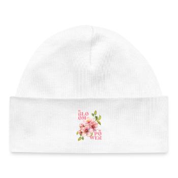 IN BLOOM - IN POWER - Baby Organic Beanie - white - Front
