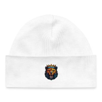 Roi Couronne de l’Ours Royal - Bonnet bébé bio - blanc - Devant