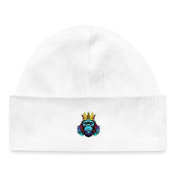 Couronne de néon gorille - Bonnet bébé bio - blanc - Devant