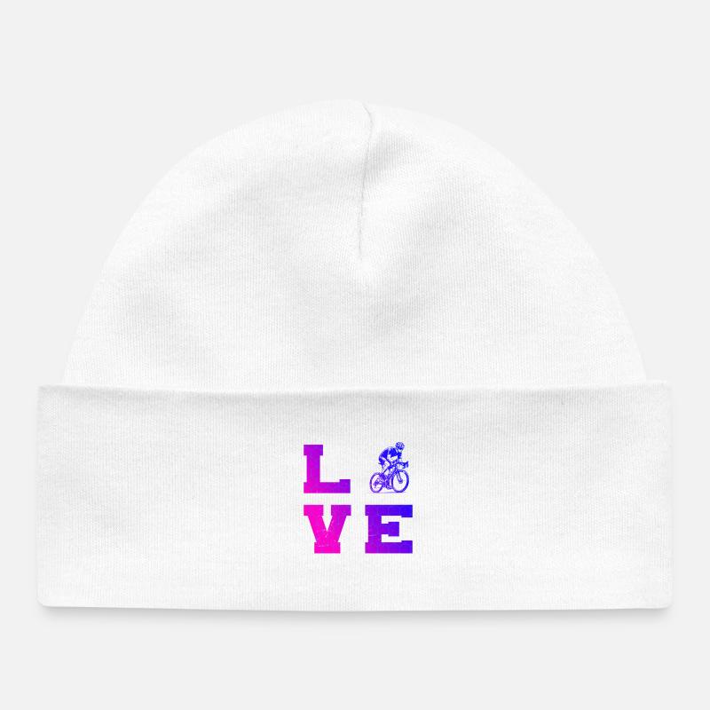 Motif clair de vélo de route pour chaque jour - Bonnet bébé bio - blanc