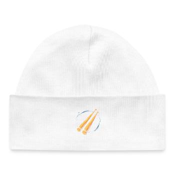 Drumsticks Graphic - Baby Organic Beanie - white - Front