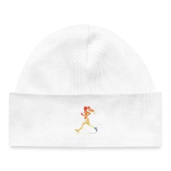 Runner Girl Graphic Vintage - Baby Organic Beanie - white - Front