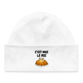 Humour Epiphany Cake It's Me The King - Baby Organic Beanie - white - Front