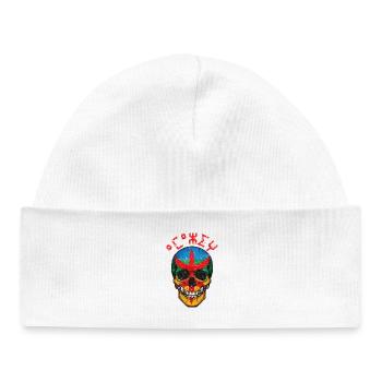 Amazigh Skull – Berber Pride Tifinagh T-Shirt - Bonnet bébé bio - blanc - Devant