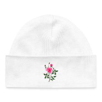Blumen - Baby Organic Mütze - Weiß - Vorne