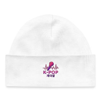 K Pop Coréen - Bonnet bébé bio - blanc - Devant