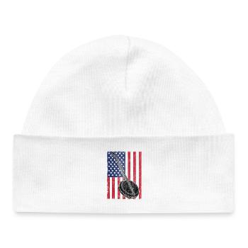 Banjo USA Drapeau - Bonnet bébé bio - blanc - Devant