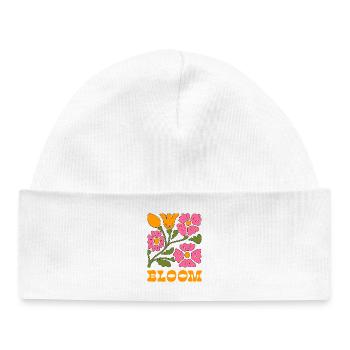 Pop Art floral et splendeur - Bonnet bébé bio - blanc - Devant