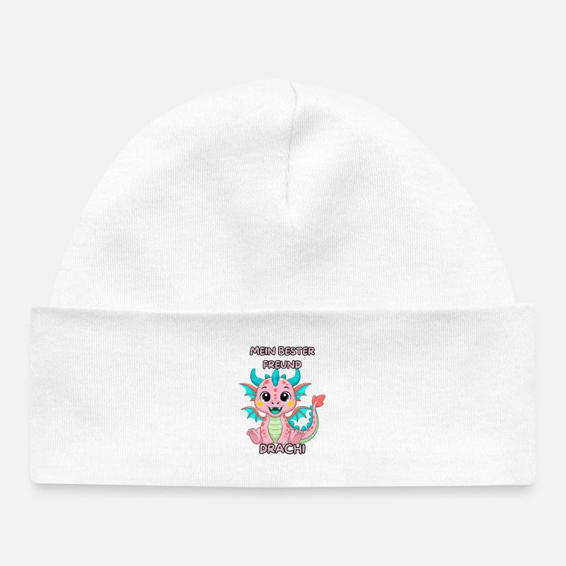 Mon meilleur ami Drachi - Bonnet bébé bio - blanc