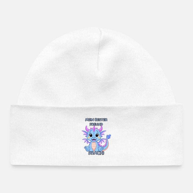 Mon meilleur ami Drachi - Bonnet bébé bio - blanc