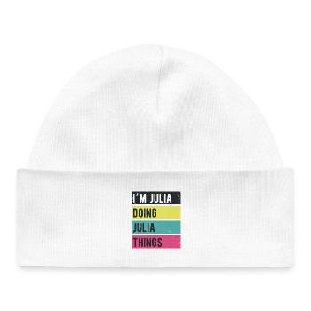 I’m Julia Doing Julia Things Retro Colors - Baby Organic Beanie - white - Front