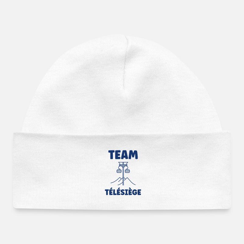 Team Télésiège Montagnes - Bonnet bébé bio - blanc