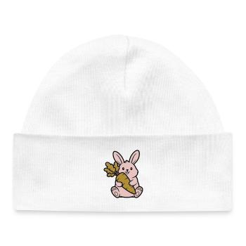 Cute Bunny with Carrot Carrot Comic - Baby Organic Beanie - white - Front