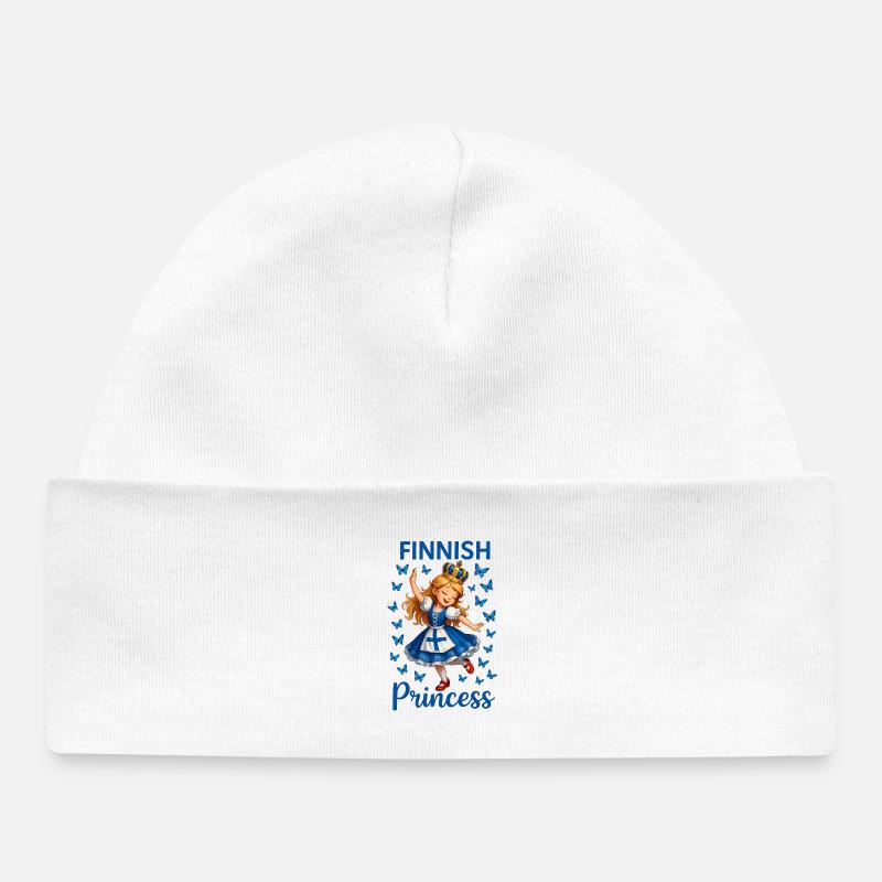 Princesse Finlande Bleue Papillon - Bonnet bébé bio - blanc
